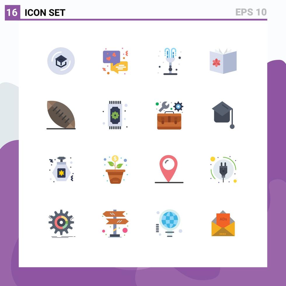 16 Flat Color concept for Websites Mobile and Apps american mixture fountain learn book Editable Pack of Creative Vector Design Elements