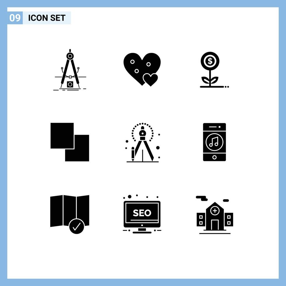 Universal Icon Symbols Group of 9 Modern Solid Glyphs of swap copy gift flower business Editable Vector Design Elements