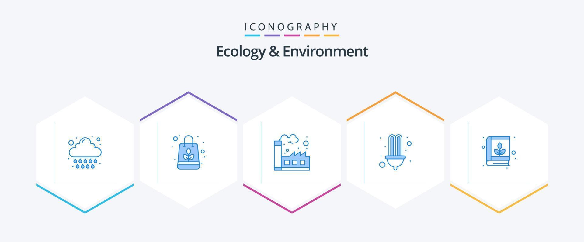 ecología y medio ambiente 25 paquete de iconos azules que incluye conocimiento. educación. verde. poder. energía vector