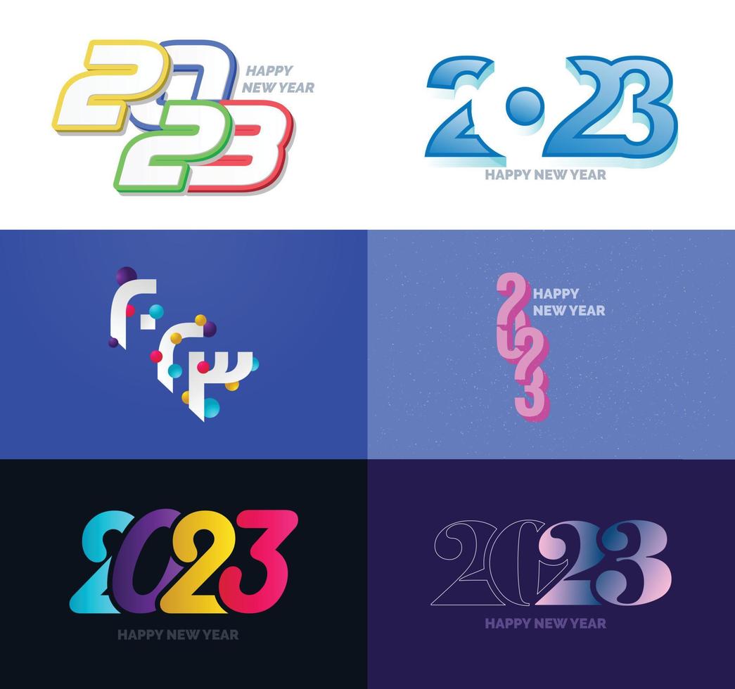 Big Set of 2023 Happy New Year logo text design 2023 number design template vector