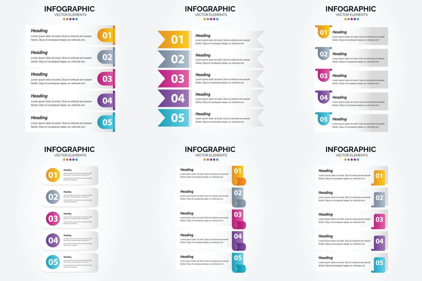 ilustración vectorial infografía conjunto de diseño plano para folleto publicitario y revista vector
