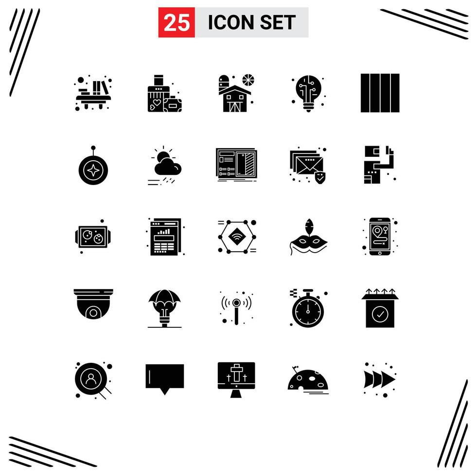 25 Creative Icons Modern Signs and Symbols of layout bulb wedding light farming Editable Vector Design Elements