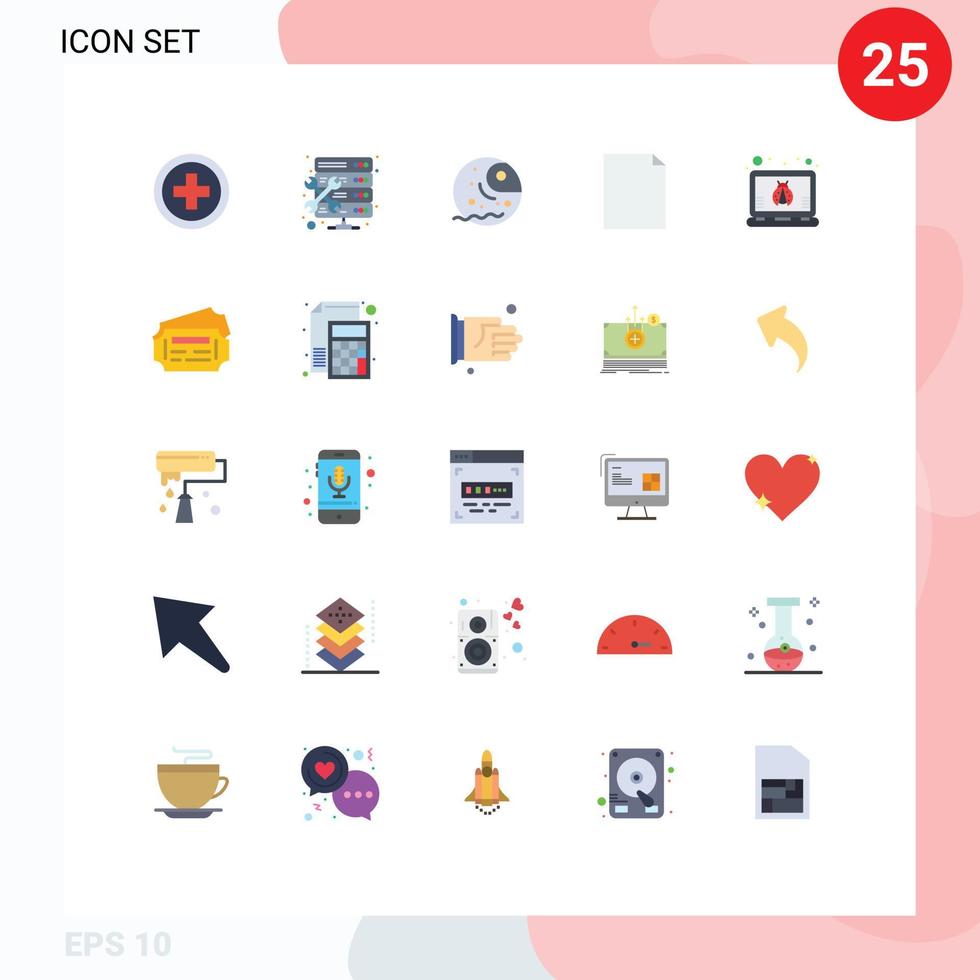 Set of 25 Modern UI Icons Symbols Signs for train laptop bug gas hacker file Editable Vector Design Elements