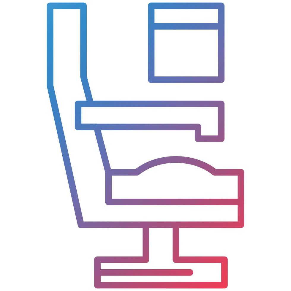 Airplane Seat Line Gradient Icon vector