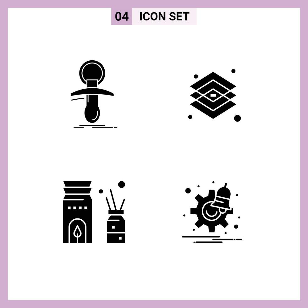 User Interface Solid Glyph Pack of modern Signs and Symbols of baby tools nipple design burner Editable Vector Design Elements