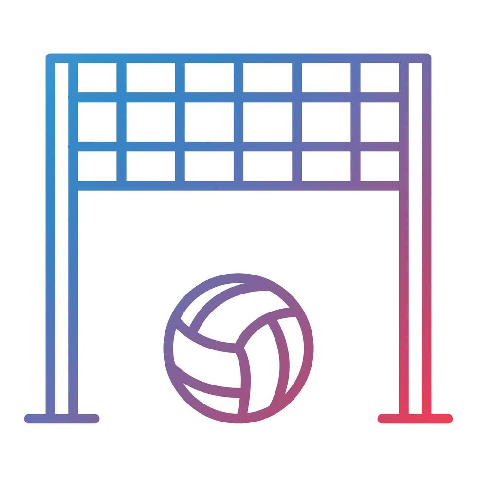 Volleyball Net Line Gradient Icon vector