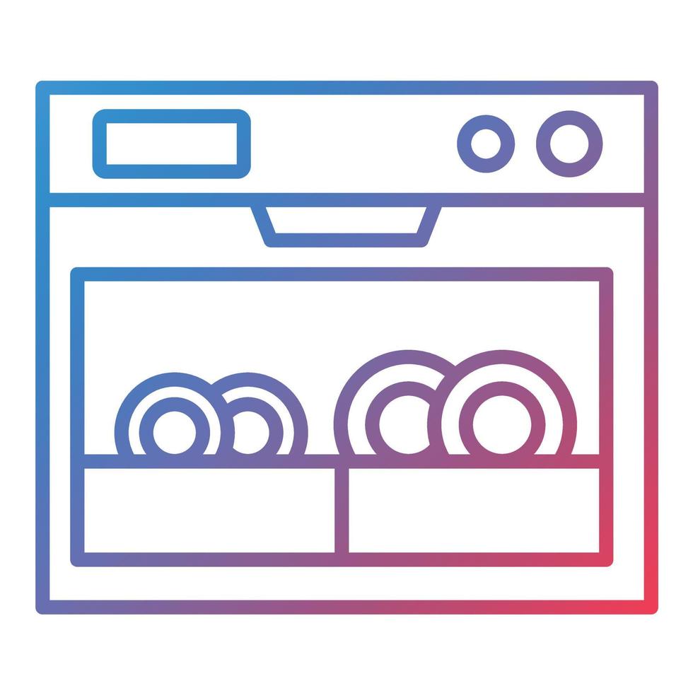 Dishwashing Line Gradient Icon vector