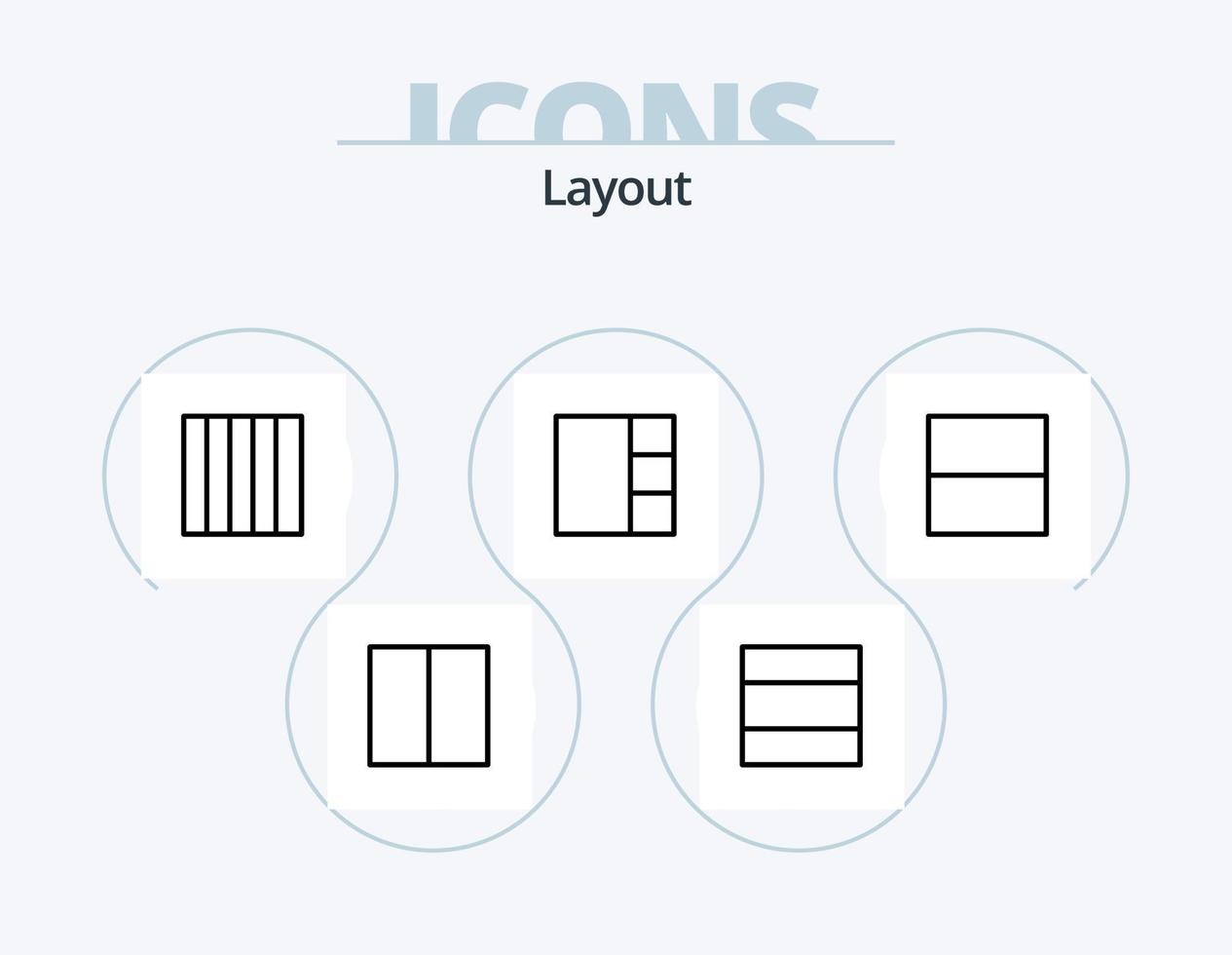 Layout Line Icon Pack 5 Icon Design. . view. vector