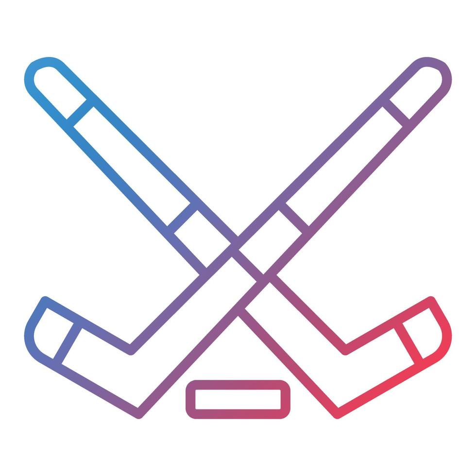 icono de gradiente de línea de hockey sobre hielo vector