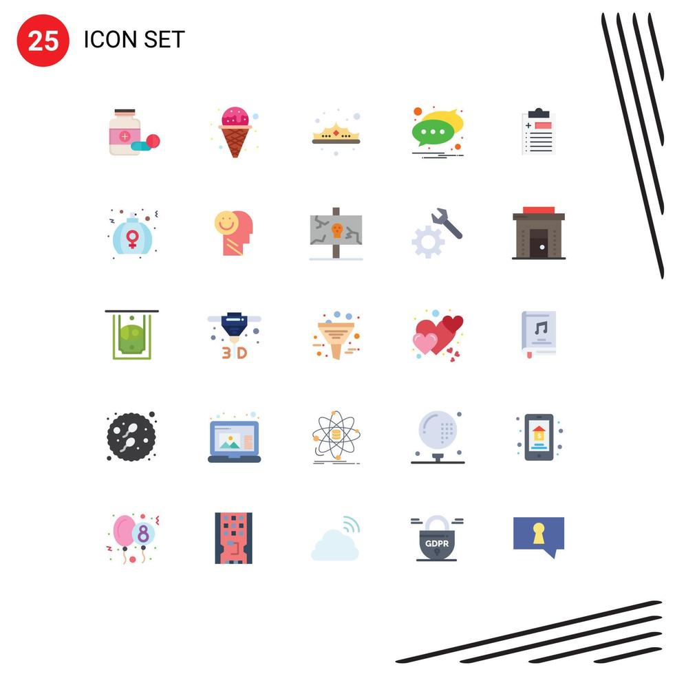 25 Creative Icons Modern Signs and Symbols of text notification waffle chat jewelry Editable Vector Design Elements