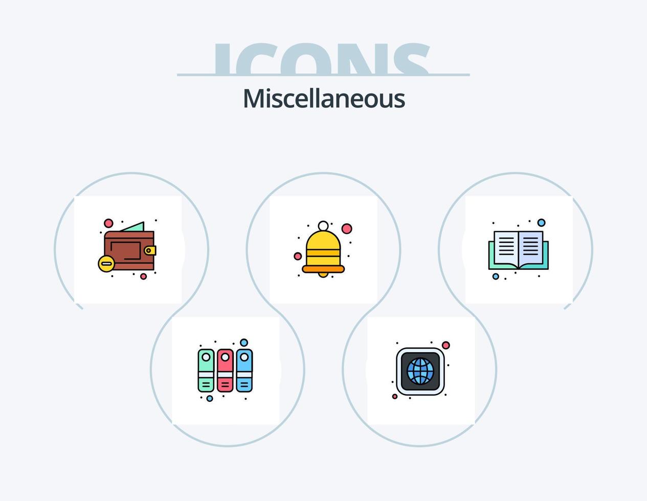 Miscellaneous Line Filled Icon Pack 5 Icon Design. time. apps. open email. email vector