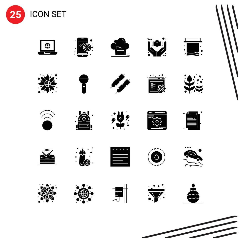 Pictogram Set of 25 Simple Solid Glyphs of bath premium archive great great Editable Vector Design Elements