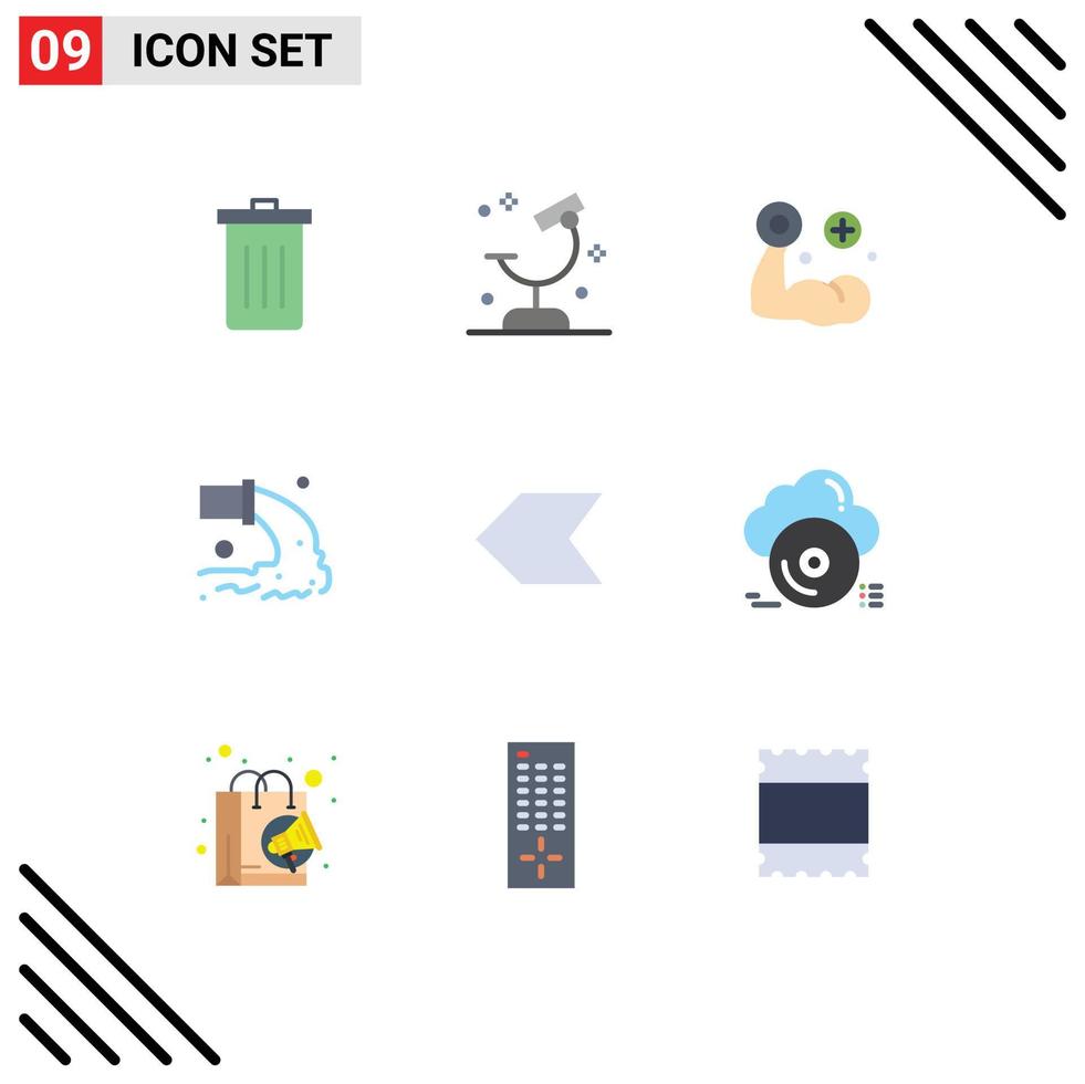 Set of 9 Modern UI Icons Symbols Signs for sewage pollution research pipe medical Editable Vector Design Elements