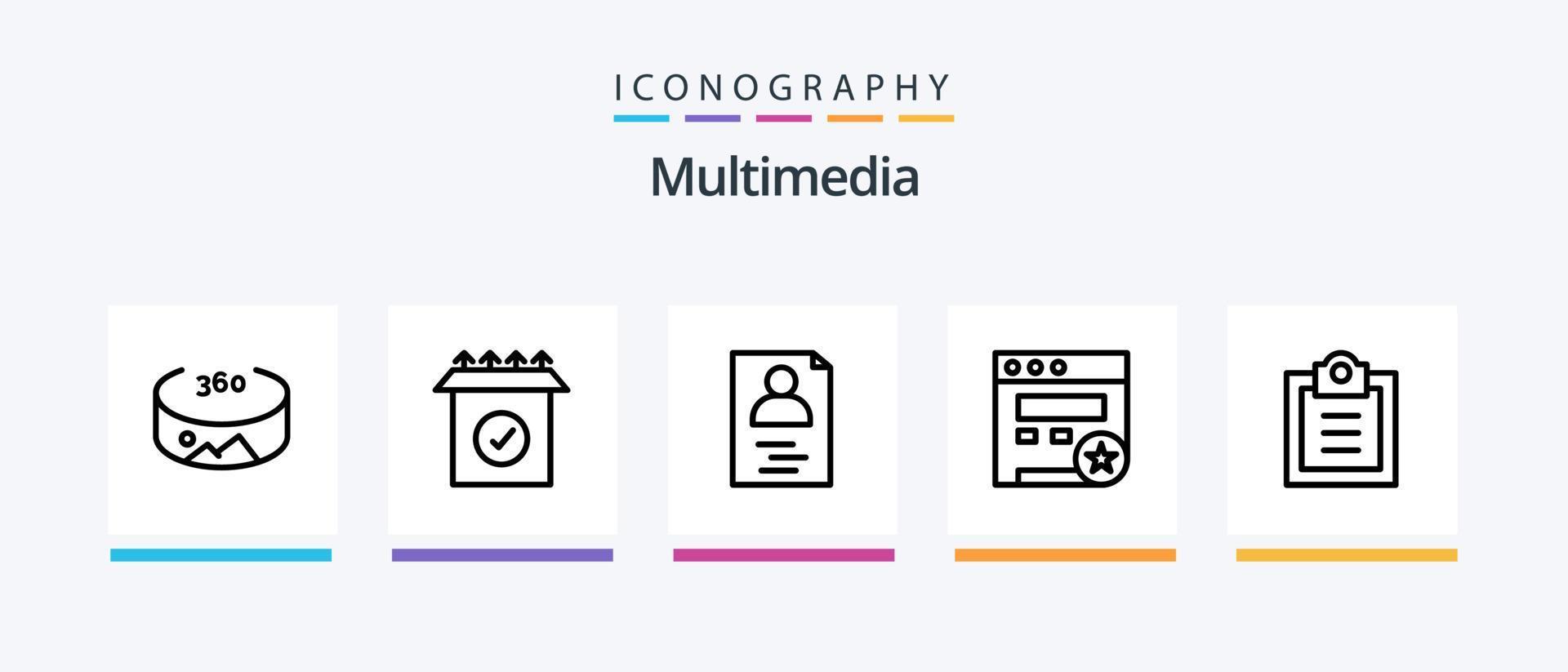 Multimedia Line 5 Icon Pack Including . toggle. website. alert. Creative Icons Design vector