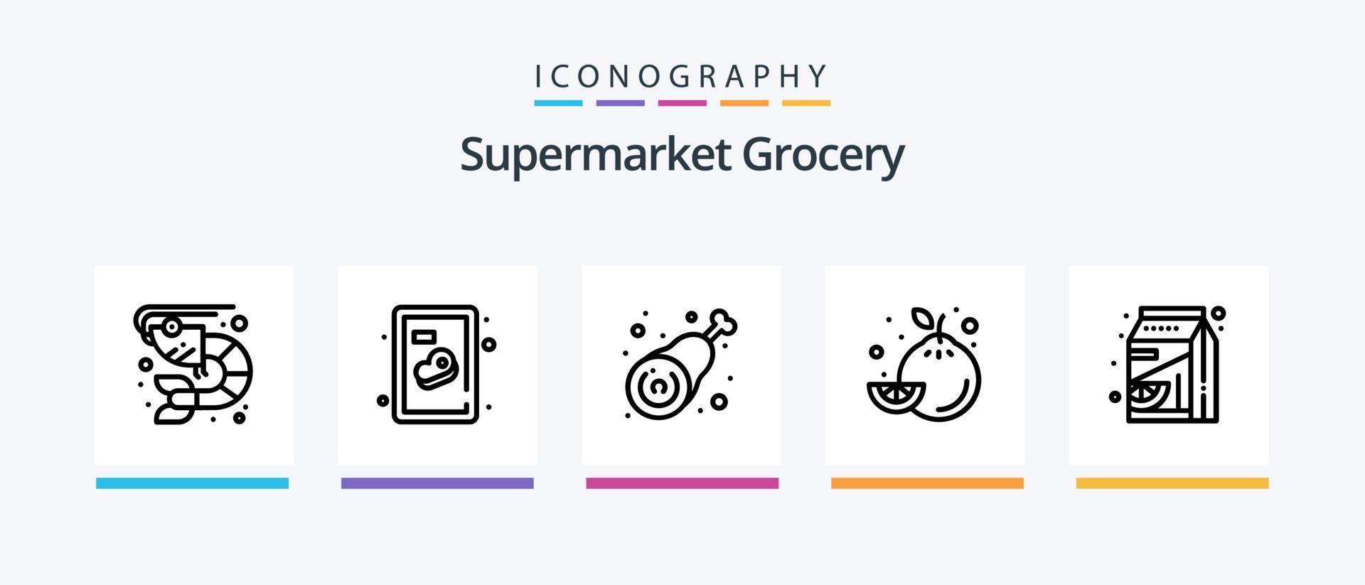 Grocery Line 5 Icon Pack Including strawberry. jam. board. options. list. Creative Icons Design vector