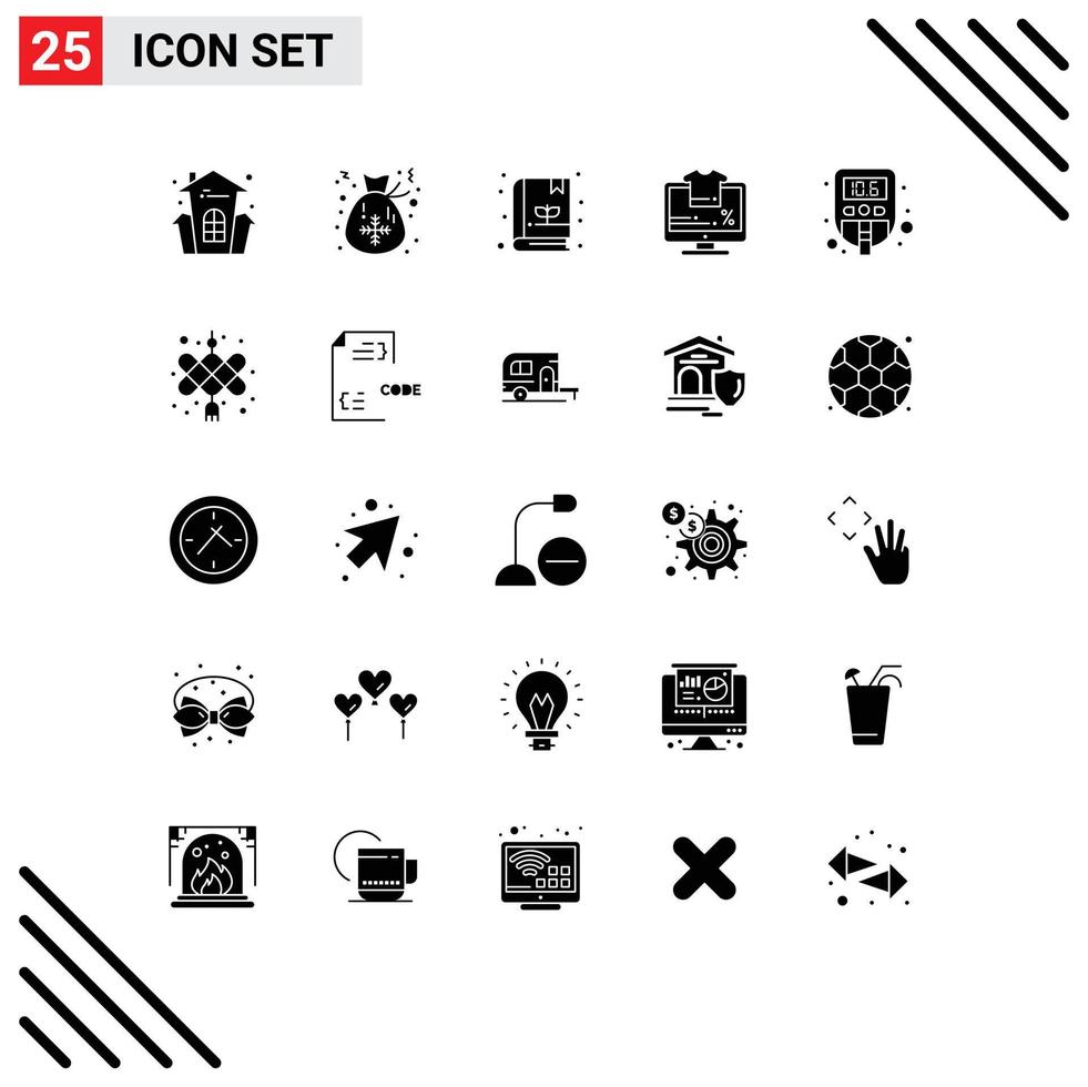 25 iconos creativos signos y símbolos modernos del porcentaje de venta de libros de nivel de azúcar elementos de diseño vectorial editables vector