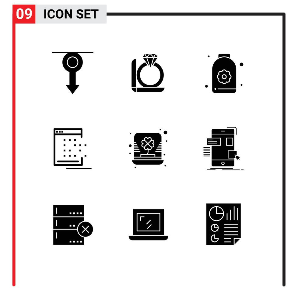 9 Creative Icons Modern Signs and Symbols of record network box app flower Editable Vector Design Elements