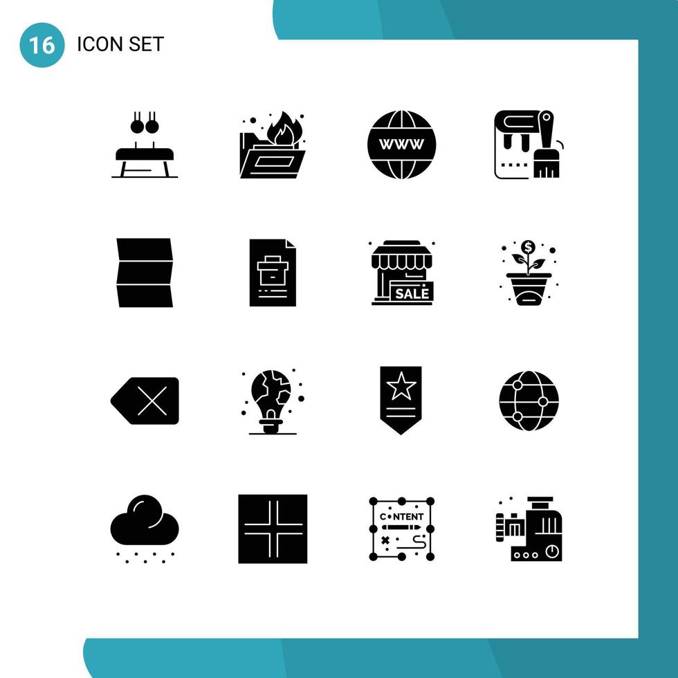 Stock Vector Icon Pack of 16 Line Signs and Symbols for map painting business paint brush Editable Vector Design Elements