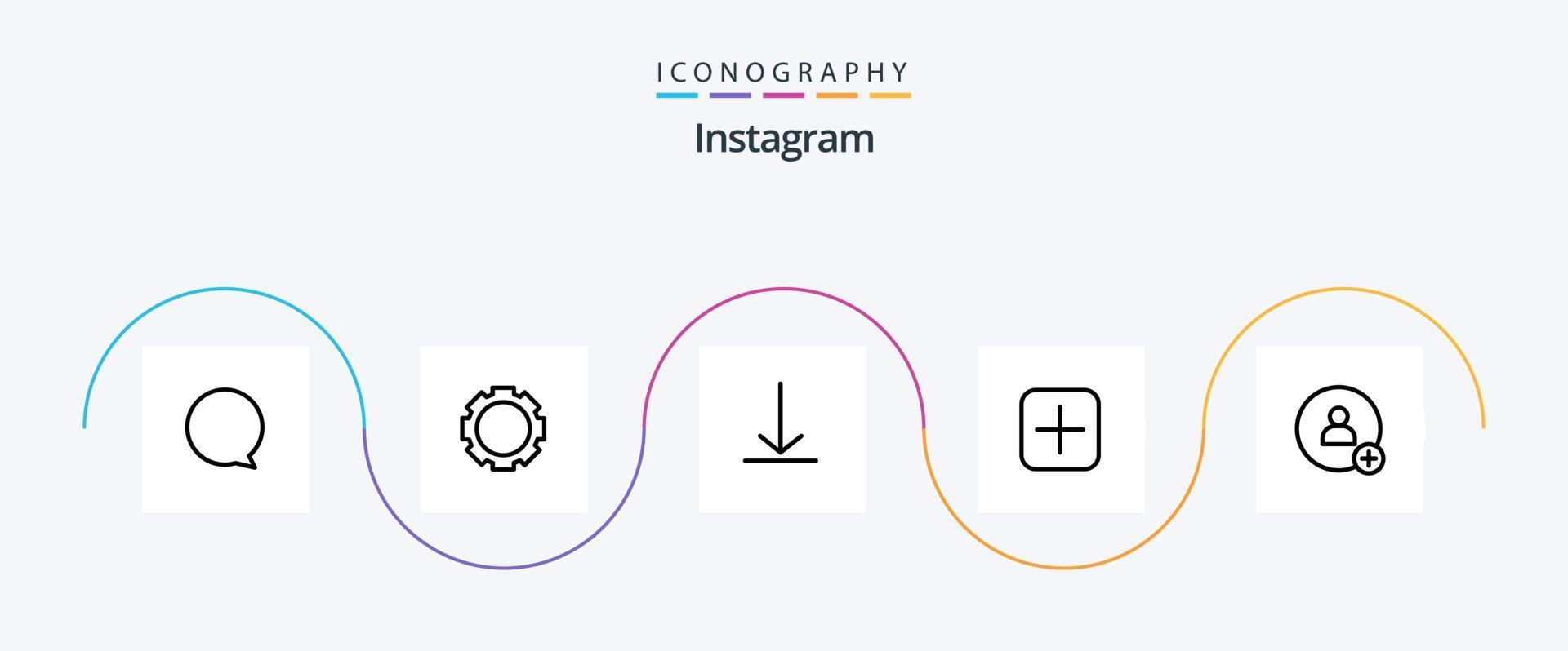 paquete de iconos de la línea 5 de Instagram que incluye . gorjeo. gorjeo. contacto. subir vector