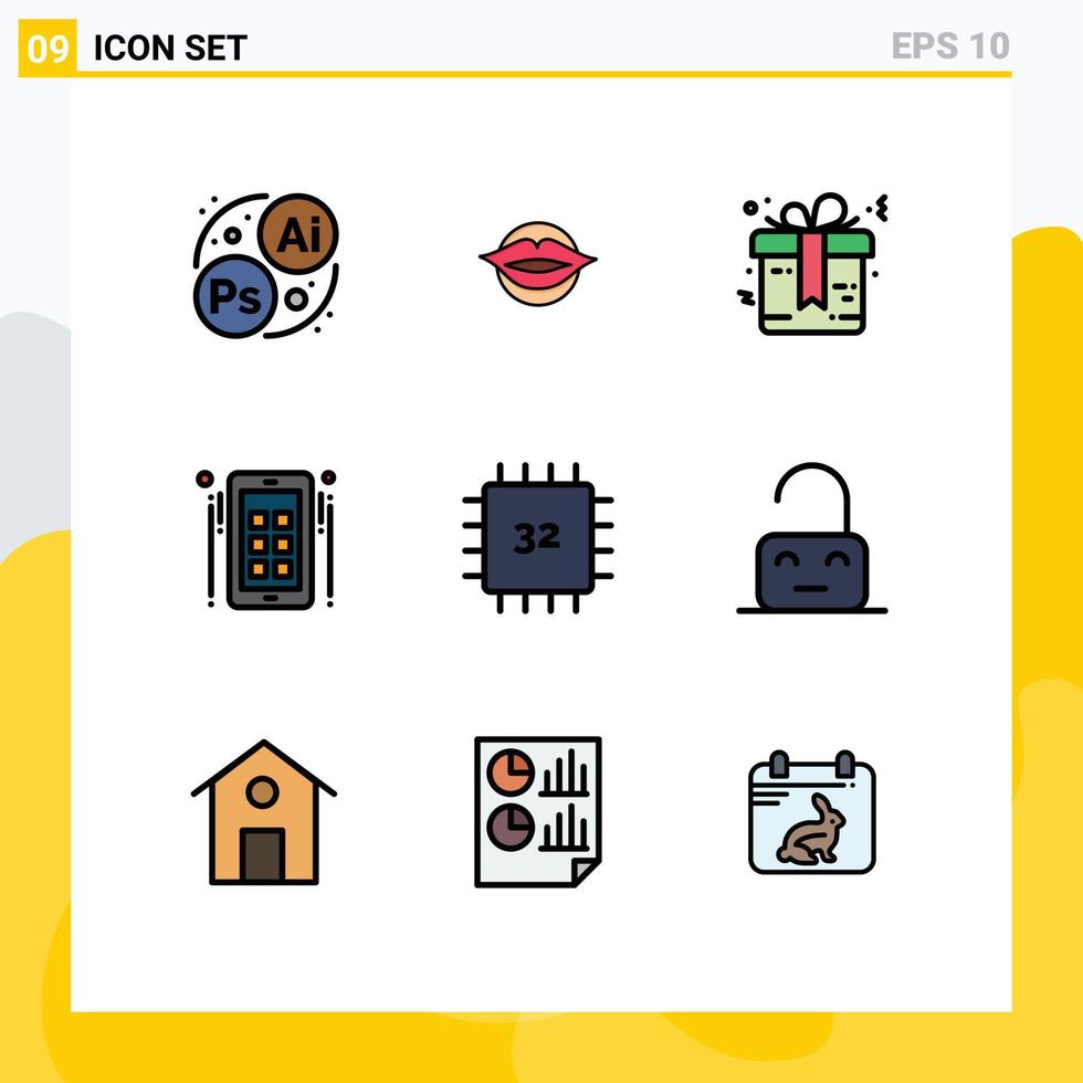 9 Creative Icons Modern Signs and Symbols of computers advertise bow social marketing Editable Vector Design Elements