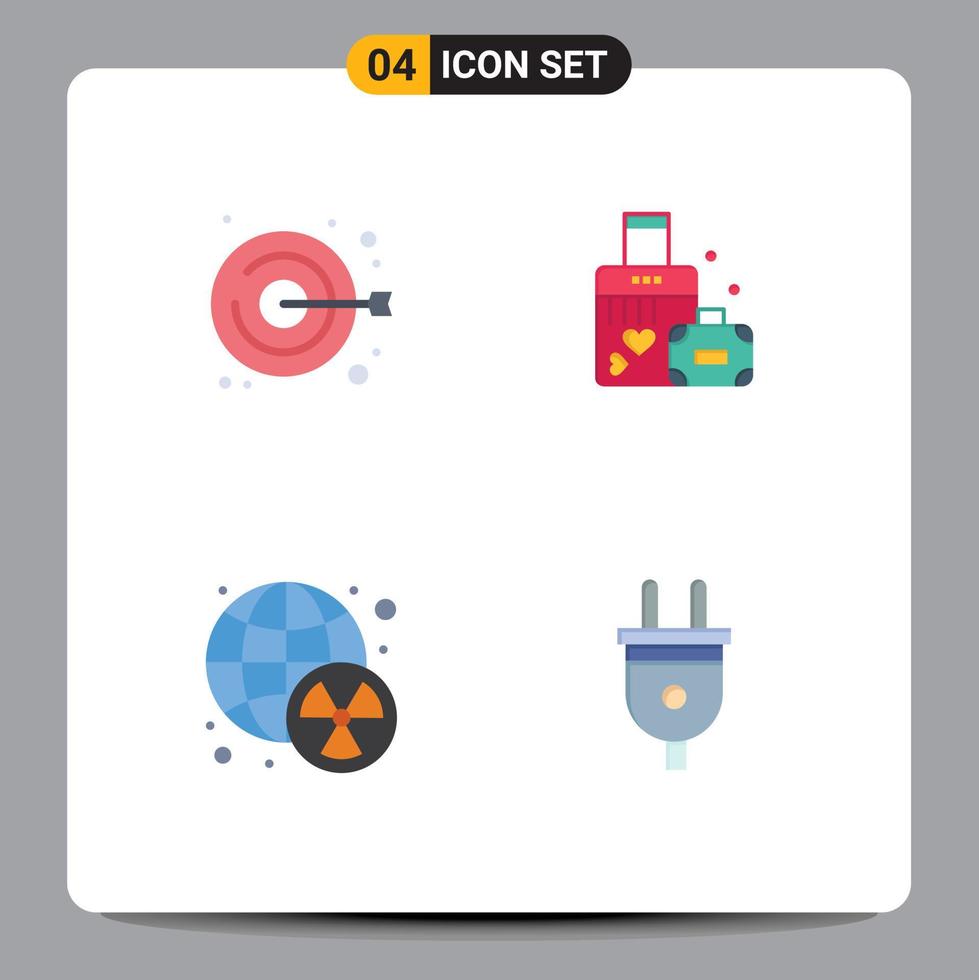 Flat Icon Pack of 4 Universal Symbols of clot radioactive handicraft heart world Editable Vector Design Elements