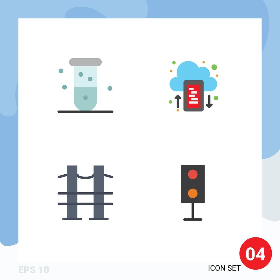 4 Thematic Vector Flat Icons and Editable Symbols of biochemistry bridge chemistry drive river Editable Vector Design Elements