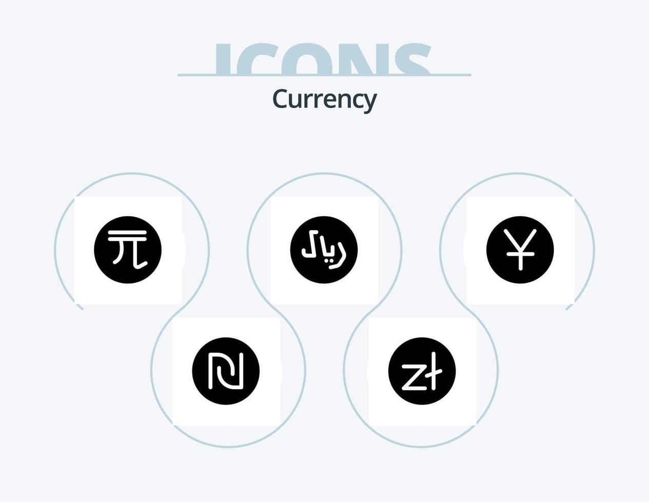 Currency Glyph Icon Pack 5 Icon Design. rayal . new. coin . money . currency vector