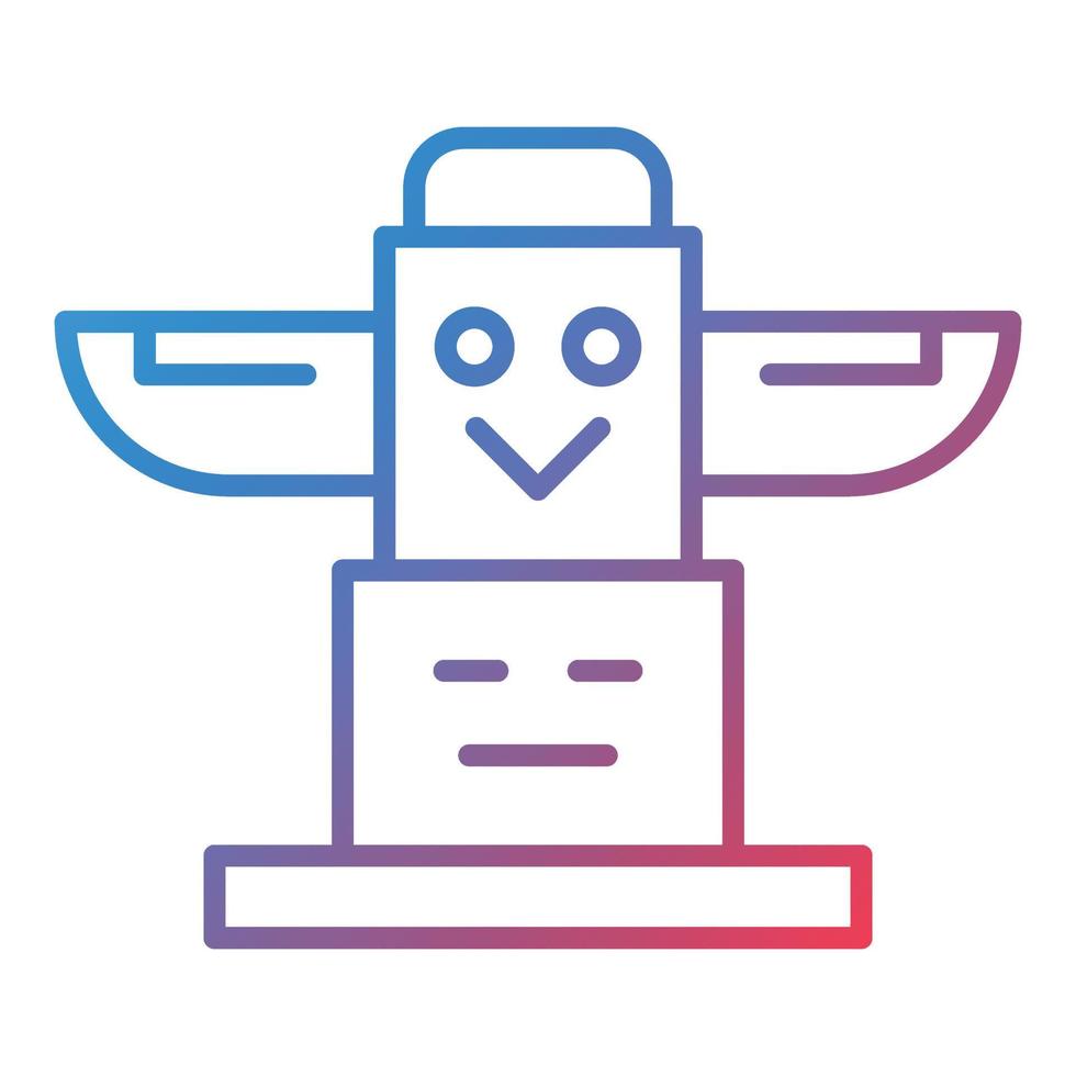 Totem Line Gradient Icon vector