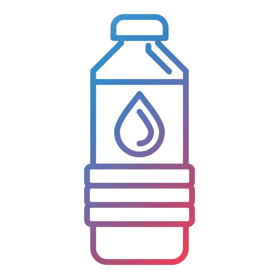 icono de gradiente de línea de botella de agua vector