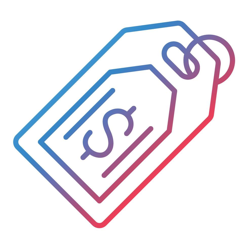 Price Tag Line Gradient Icon vector