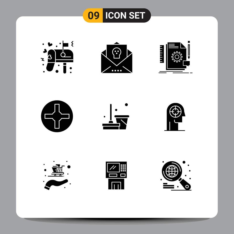 Set of 9 Modern UI Icons Symbols Signs for broom pin horror cross feedback Editable Vector Design Elements