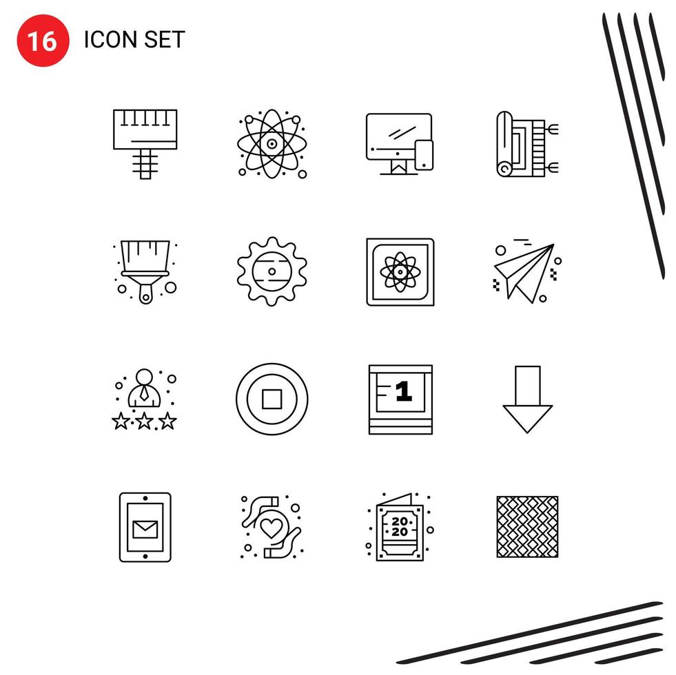 16 Thematic Vector Outlines and Editable Symbols of namaz rug computer praying mobile Editable Vector Design Elements