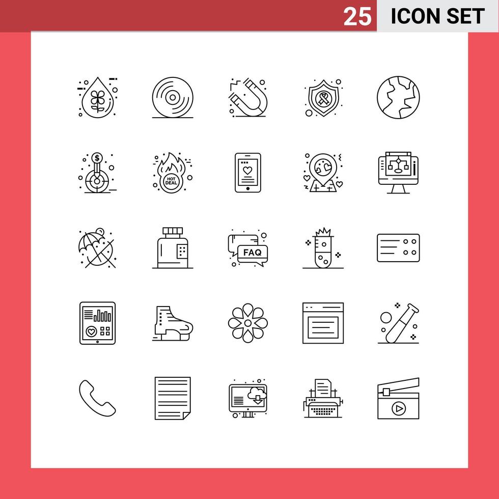 25 Line concept for Websites Mobile and Apps nature earth education cancer protect Editable Vector Design Elements