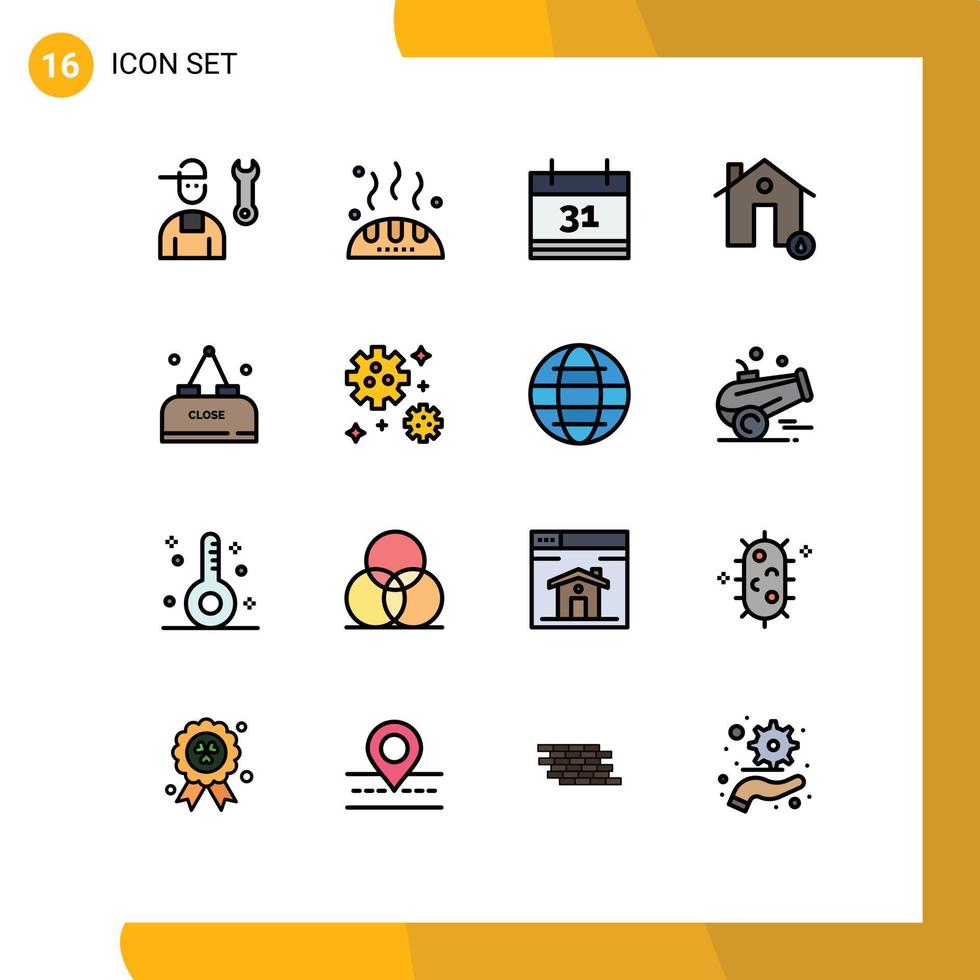 16 Creative Icons Modern Signs and Symbols of drink hot food fire buildings Editable Creative Vector Design Elements