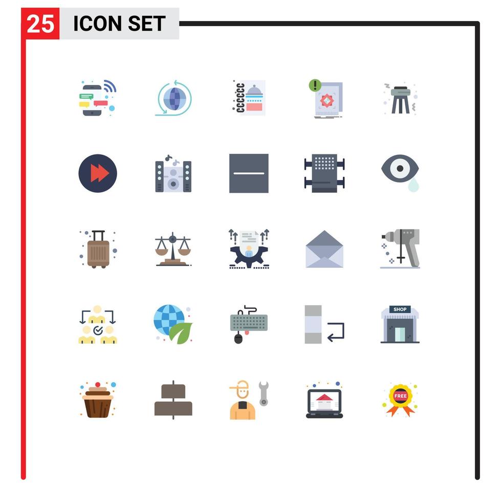 Group of 25 Modern Flat Colors Set for stool information kitchen infrastructure structure Editable Vector Design Elements