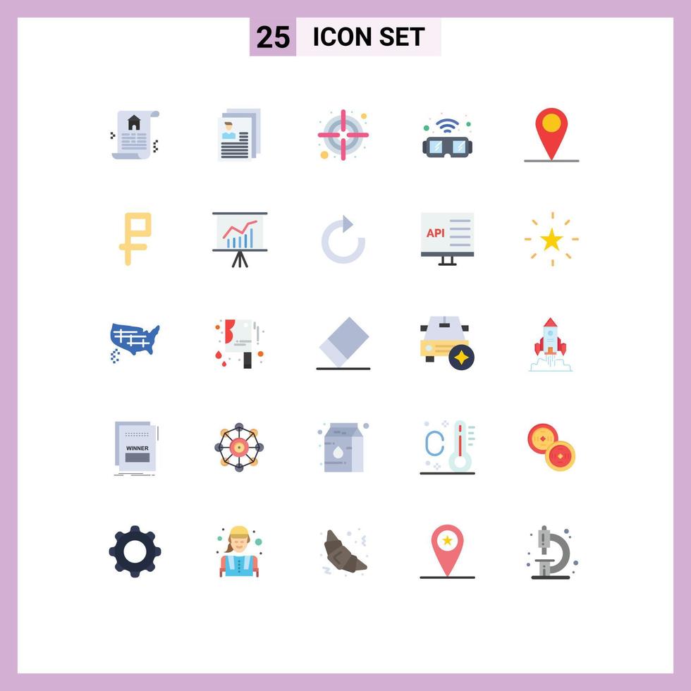 25 Creative Icons Modern Signs and Symbols of pin global darts smart glass Editable Vector Design Elements