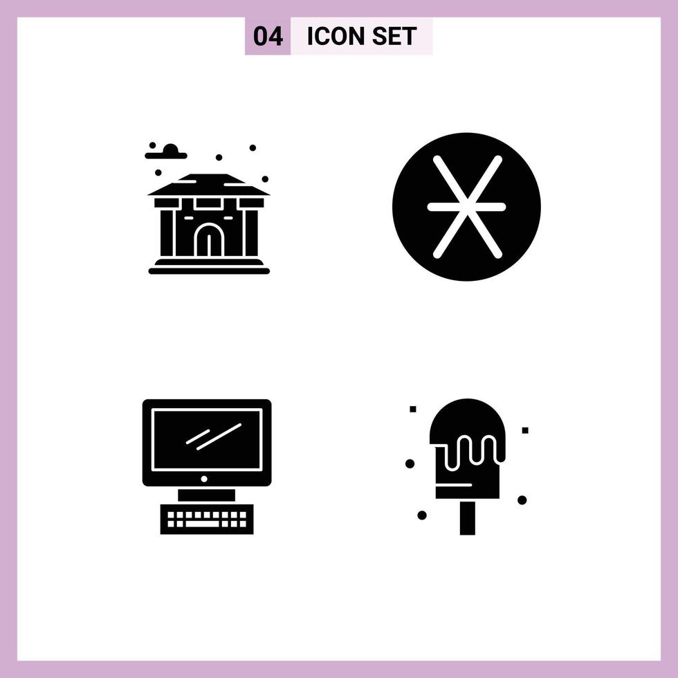 Thematic Vector Solid Glyphs and Editable Symbols of building device denarius money pc Editable Vector Design Elements