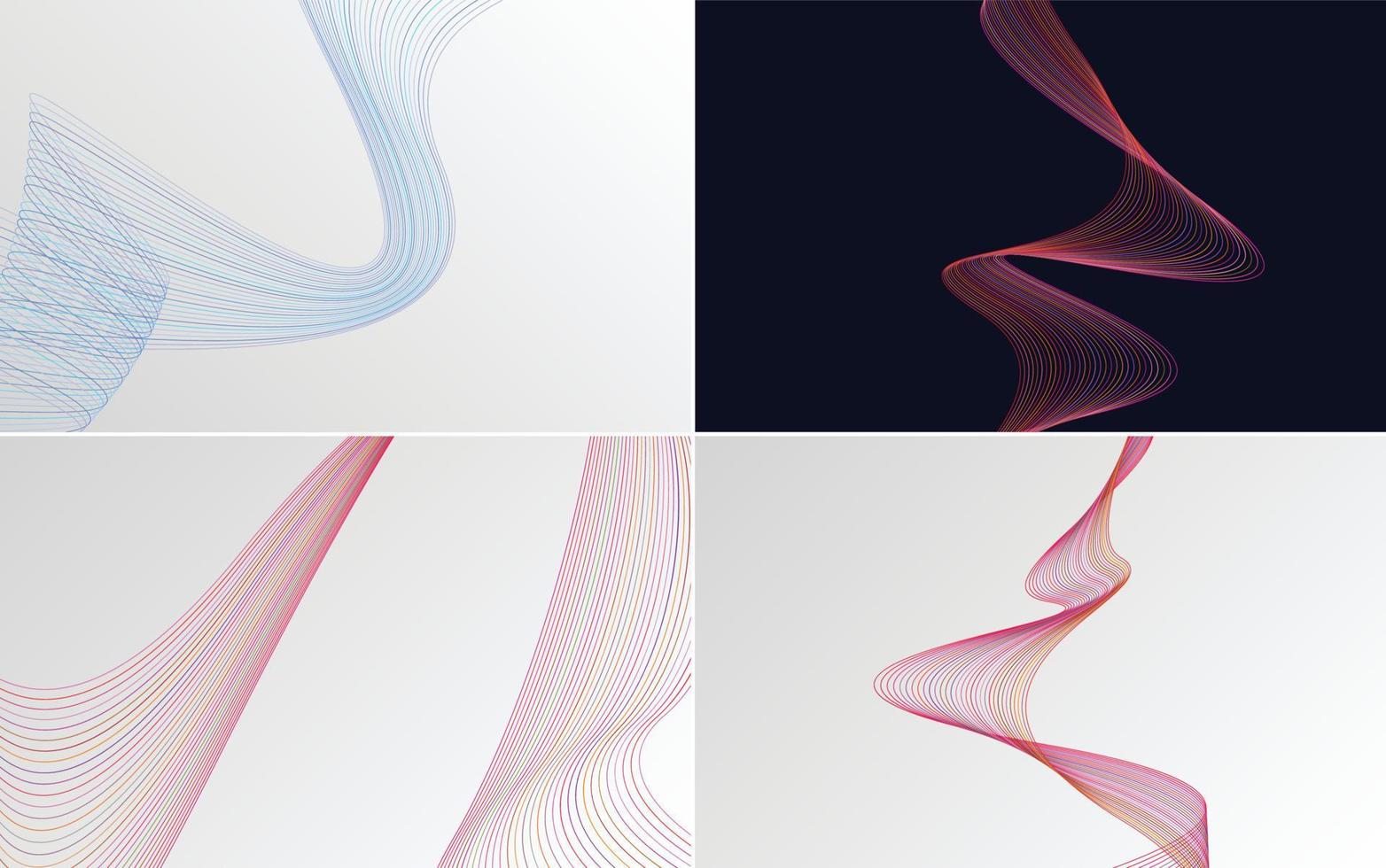 modern wave curve abstract presentation background Pack vector