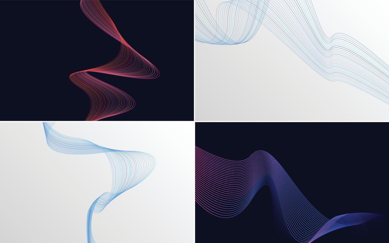 Collection of geometric minimal lines pattern set vector