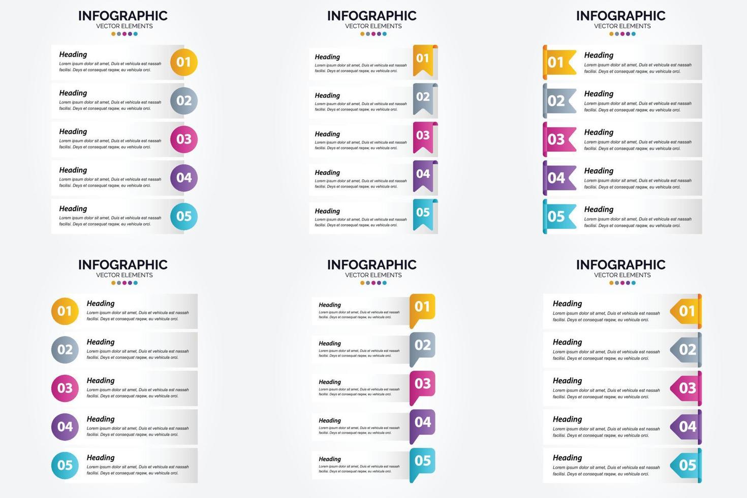 ilustración vectorial infografía conjunto de diseño plano para folleto publicitario y revista vector