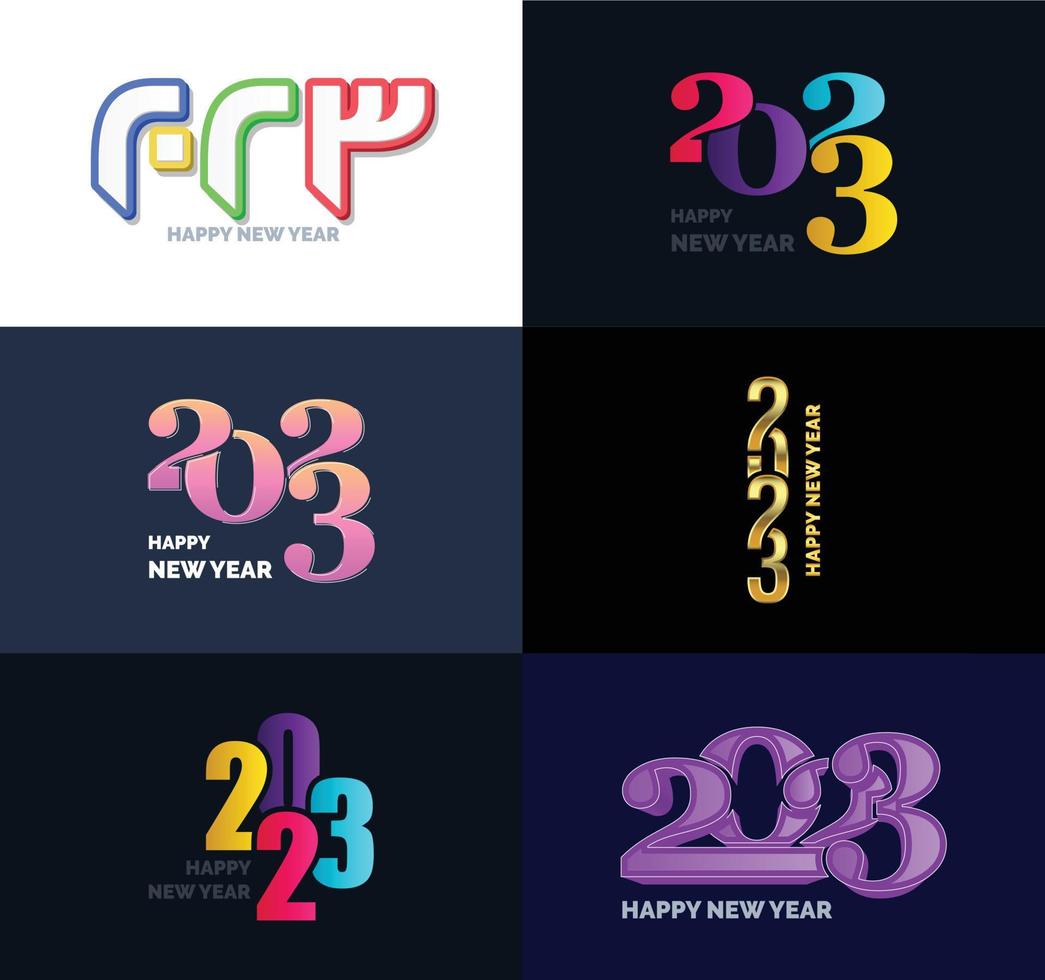 Big Set of 2023 Happy New Year logo text design 2023 number design template vector