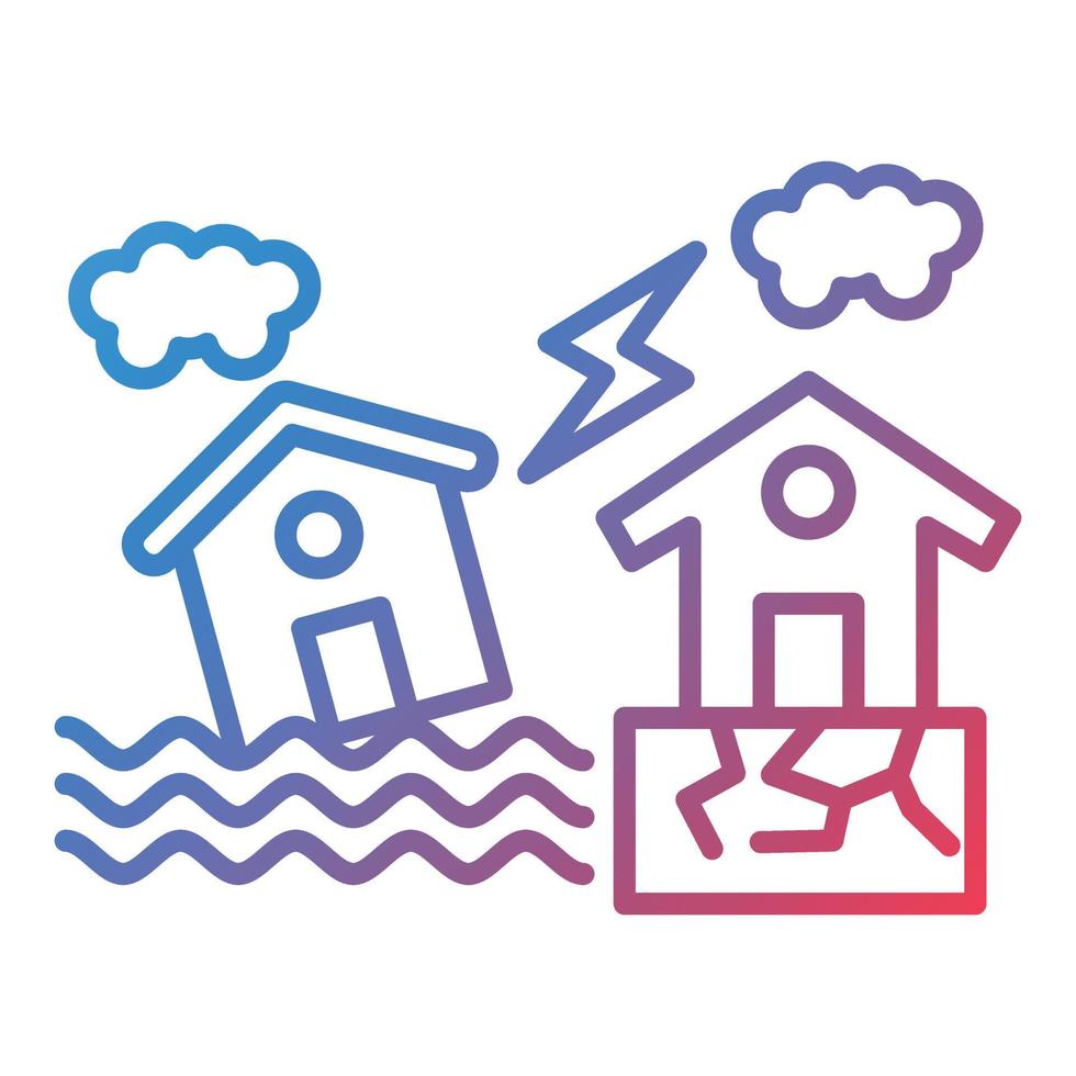 Natural Disaster Line Gradient Icon vector