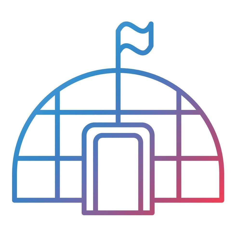 Igloo Line Gradient Icon vector