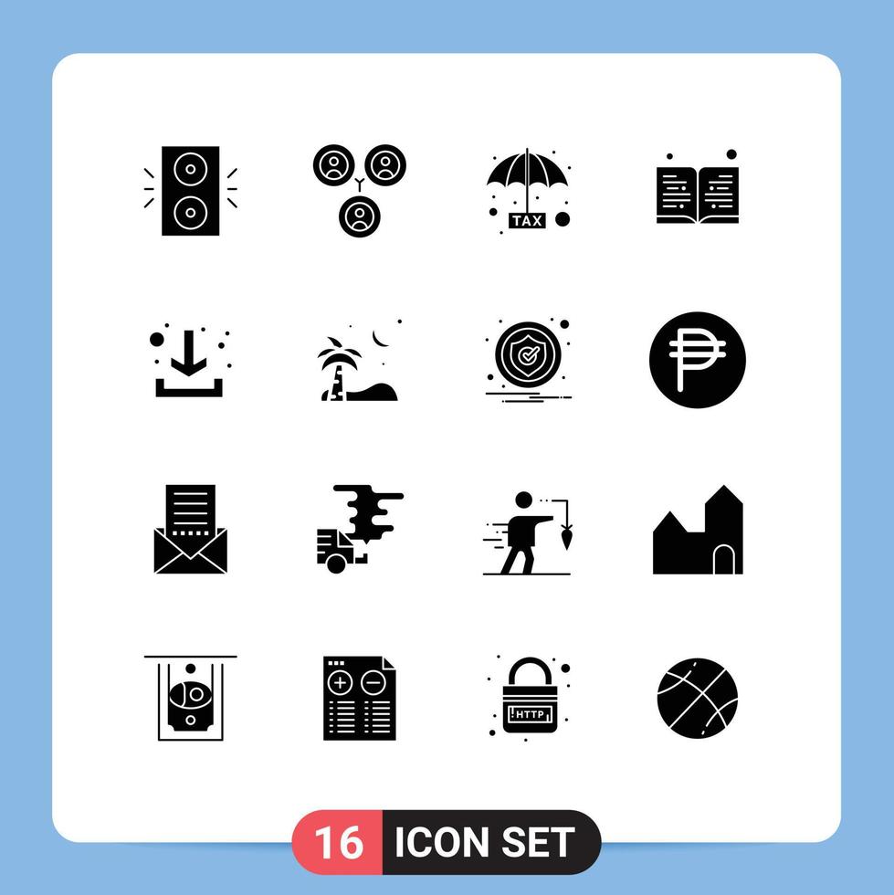 Set of 16 Modern UI Icons Symbols Signs for ramadan arrow payable download education Editable Vector Design Elements