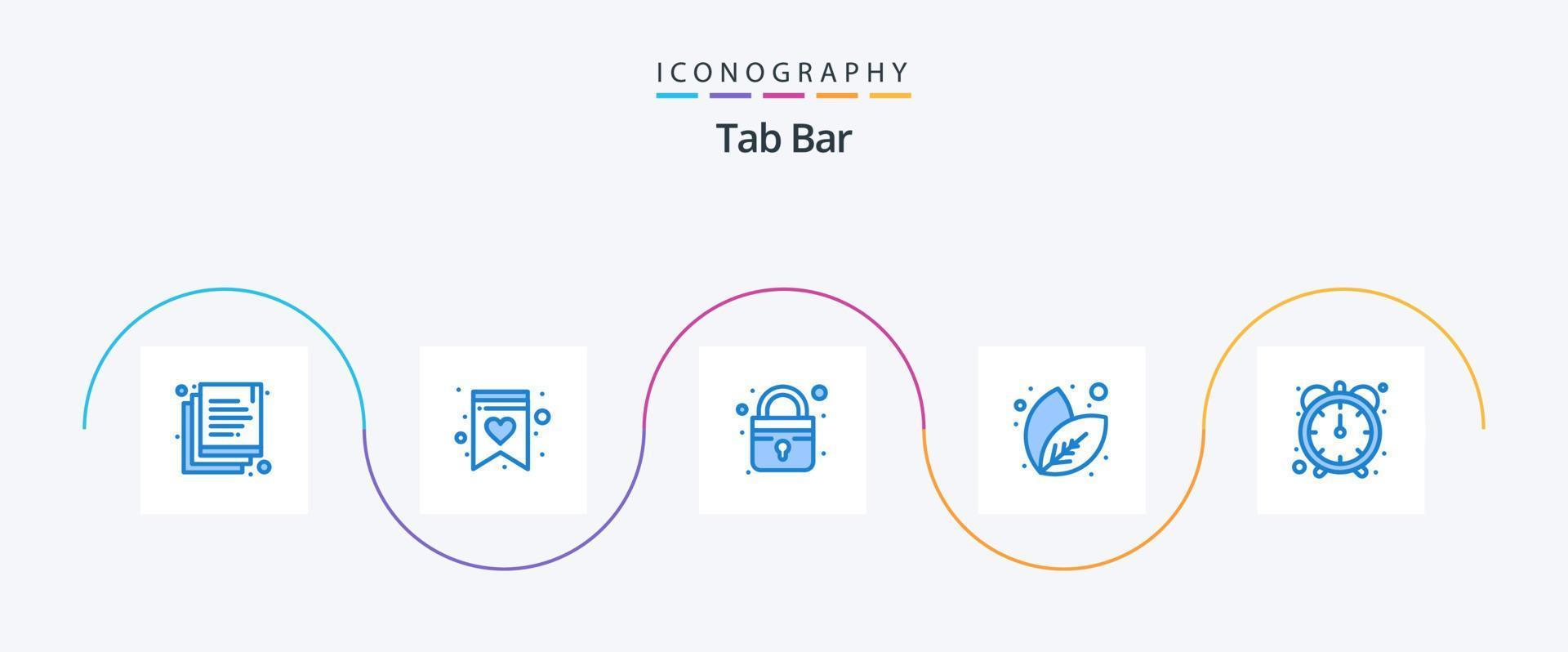 Tab Bar Blue 5 Icon Pack Including . secure. stopwatch. efficiency vector