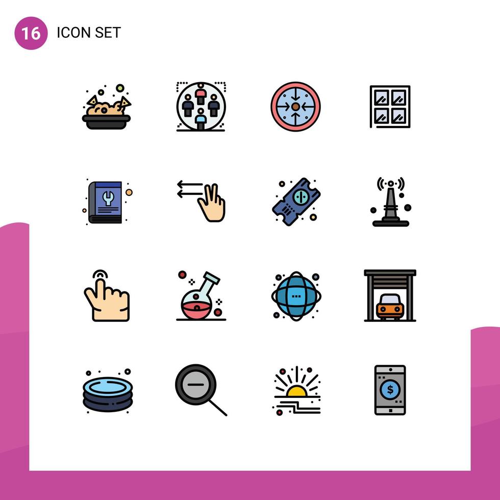 paquete de iconos de vectores de stock de 16 signos y símbolos de línea para etapas de construcción manual proceso de construcción elementos de diseño de vectores creativos editables
