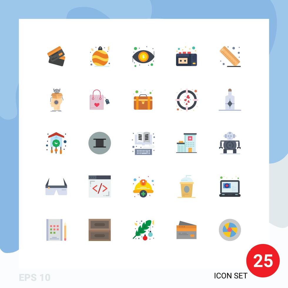 Set of 25 Modern UI Icons Symbols Signs for measure vhs christmas tape recording look Editable Vector Design Elements