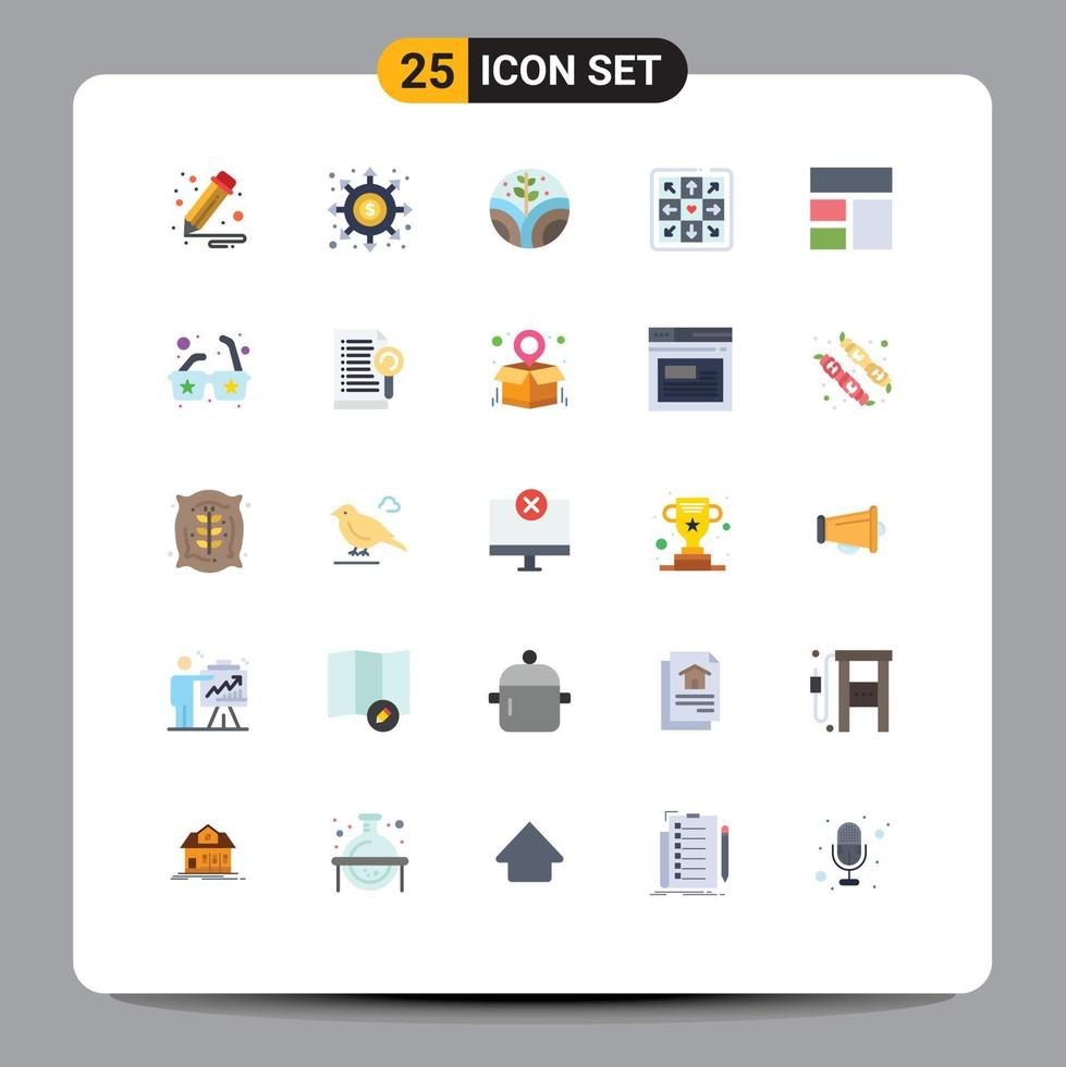 Universal Icon Symbols Group of 25 Modern Flat Colors of layout frame environment collage game Editable Vector Design Elements