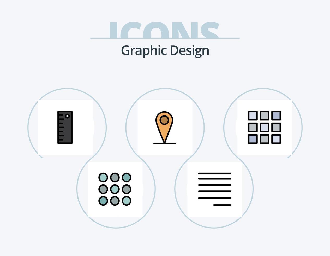 Design Line Filled Icon Pack 5 Icon Design. . vertical. . top vector