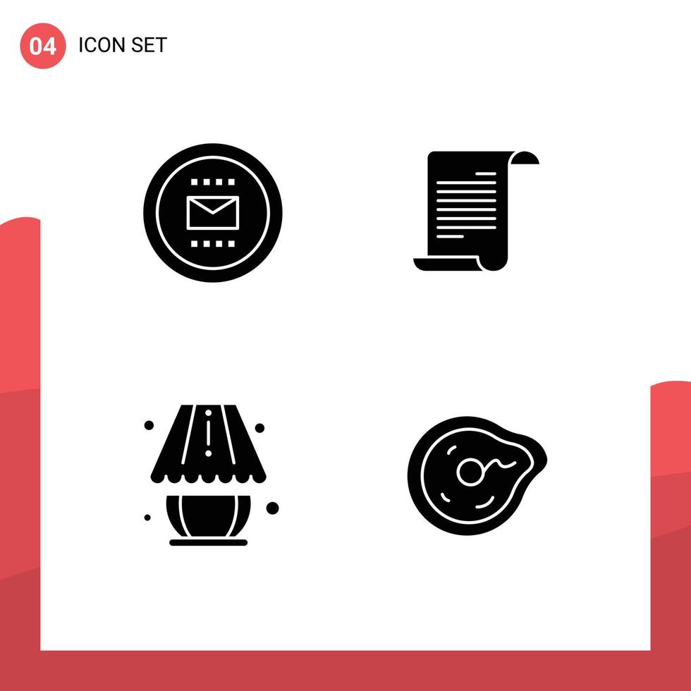 4 Creative Icons Modern Signs and Symbols of envelope home decorate secretary text light Editable Vector Design Elements